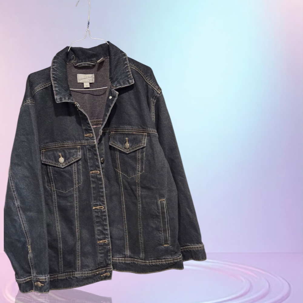 Nirvana.. Denim Jacket with Pink Graphics .. Upcycle ..Rock Band - Picture 2 of 5